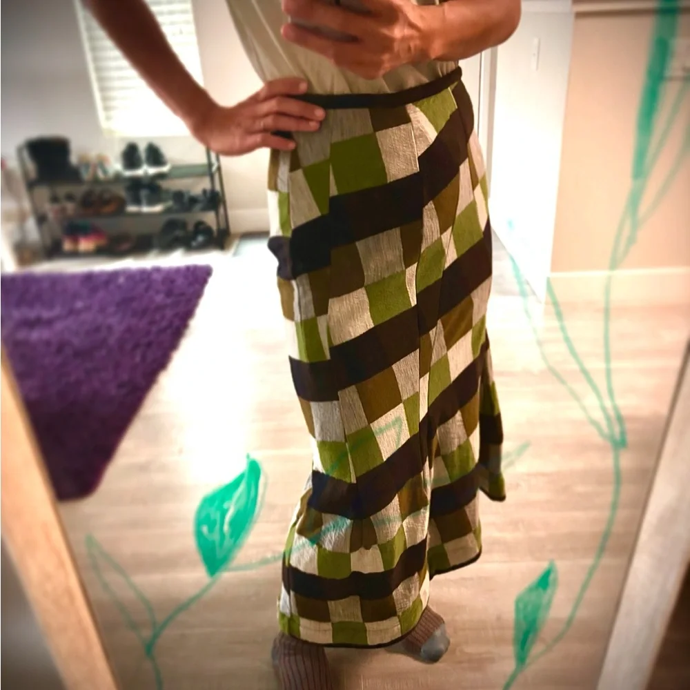 Yohji Yamamoto patch worked wool skirt - Picture 2 of 10